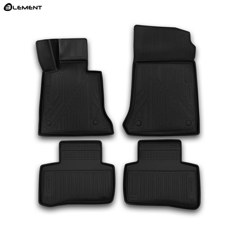Коврики в салон Mercedes GLK (X204) 2008-2012, полиуретан 3D Element, Черный, Арт. NLC.3D.34.44.210k