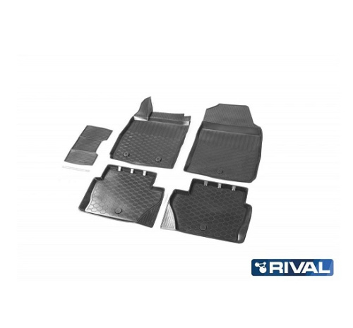 Коврики в салон Ford EcoSport 2012-2018, полиуретан Rival, Черный, Арт. 11803001