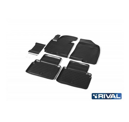 Коврики в салон Hyundai ix35 2009-2013, полиуретан Rival, Черный, Арт. 12304001
