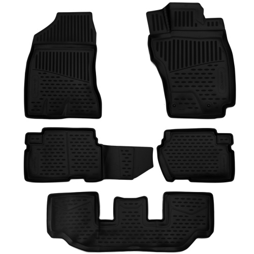 Коврики в салон Toyota Wish  2009-2012, полиуретан 3D Element, Черный, 4WD Арт. ELEMENT3D48142210