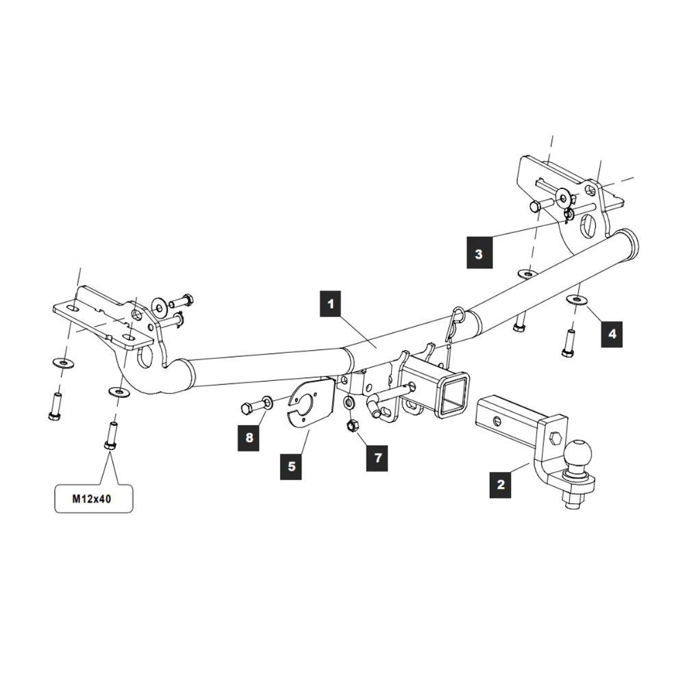 Фаркоп Ford Explorer (U502) 2010-2016 (E с антистуком) TOWRUS Арт. 089145