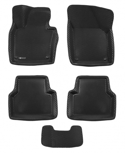 Коврики в салон Volkswagen Tiguan  2007-2011, 3D EVA Euromat, Черный, Арт. EM3DEVA005419