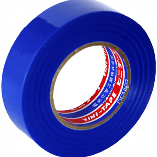 Лента изоляционная синяя Denka Vini Tape 18мм х 20м, арт. #103-18 BLUE 20M