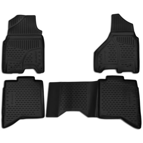 Коврики в салон Ram 1500 DT 2018-, полиуретан 3D Element, Черный, Crewcab Арт. ELEMENT3D1308210