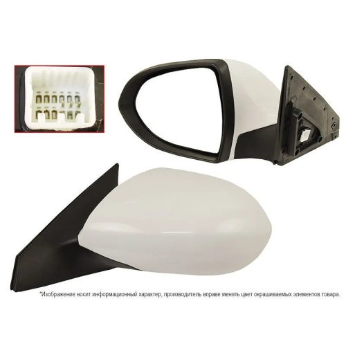 Зеркало боковое  Kia Sportage SL 2010-2014 Рег-ка/3конт, слева (L) Арт. STKA829402