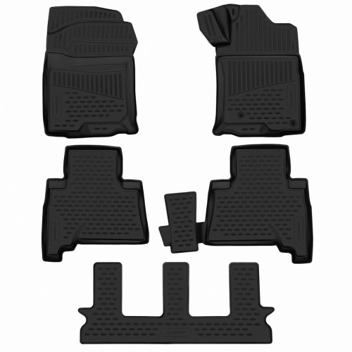 Коврики в салон Toyota Land Cruiser Prado (J150) 2009-2013 5 дв., полиуретан 3D Element, Черный, П.Р. Арт. ELEMENT3DA0N028210