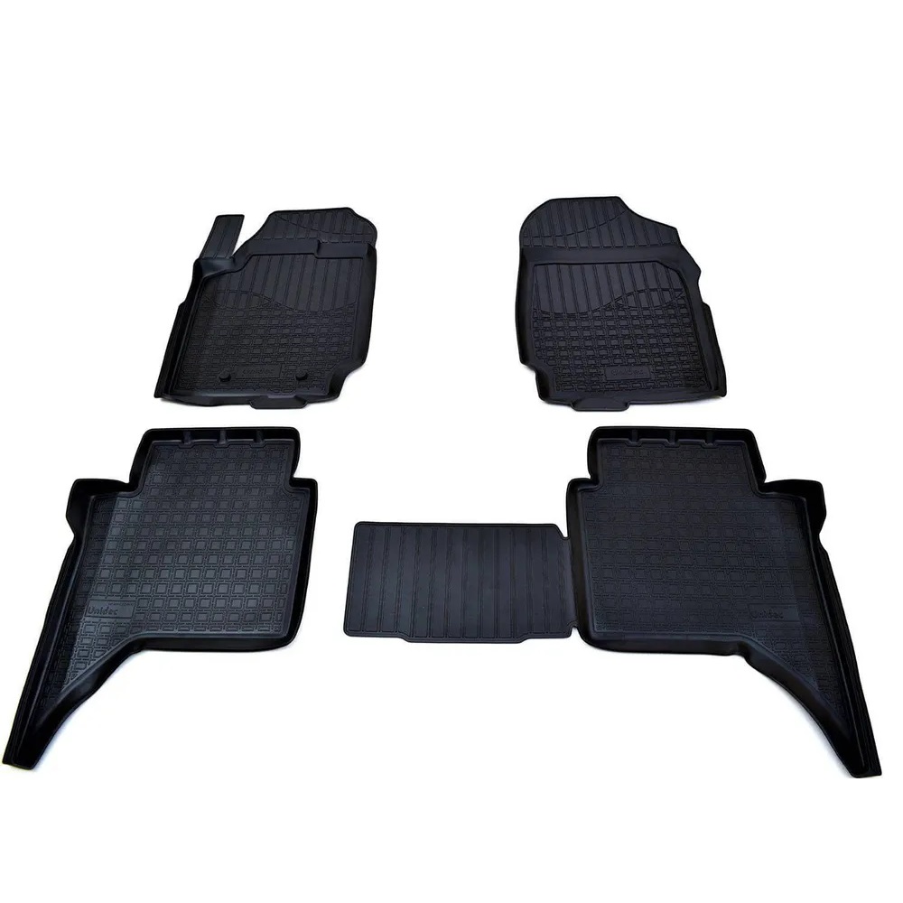 Коврики в салон Ford Ranger (T6) 2011-2015, полиуретан Norplast, Черный, для Double Cab (двойная кабина) Арт. NPA11-C22-600