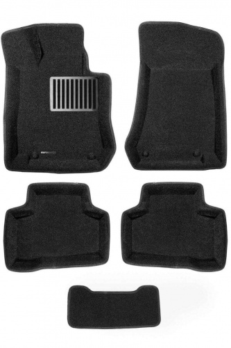 Коврики в салон Mercedes GLC (X253) 2015-2019, 3D ткань Euromat LUX, Черный, Арт. EM3D003518