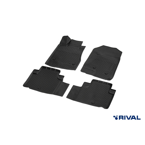 Коврики в салон Haval M6  2021-, полиуретан Rival, Черный, Арт. RIV19406001