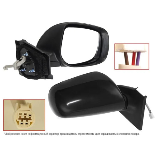 Зеркало боковое  Toyota Vitz (XP90) 2005-2011 5 дв. Рег-ка/3 кон, справа (R) Арт. STTYA29401