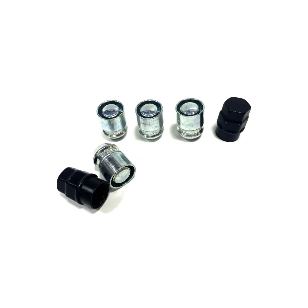 Гайки секретные M12x1.5 Конус h-33мм закрытая, Хром, Ключ 17-19, Арт. C416444(33L)X-2Key