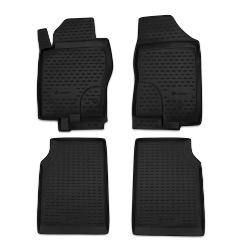 Коврики в салон Nissan Navara (D40) 2010-2015 FL, полиуретан Element, Черный, Арт. CARNIS10043H