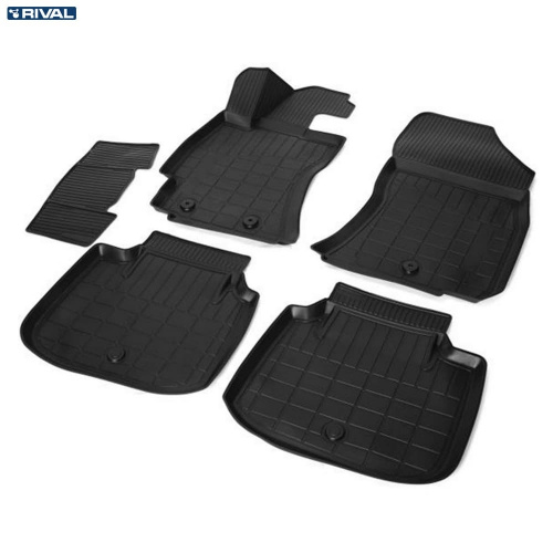 Коврики в салон Subaru Outback (BS) 2014-2018, полиуретан Rival, Черный, Арт. 15403001