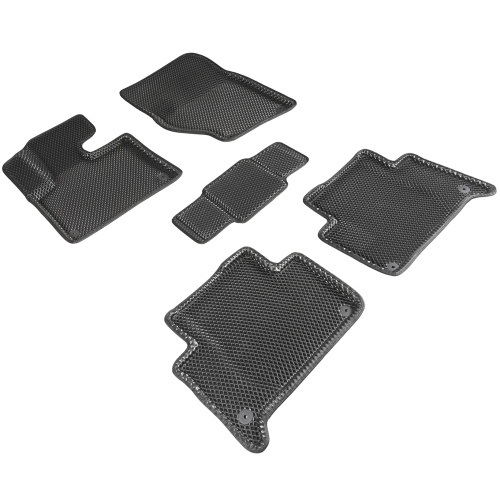 Коврики в салон Audi Q7 (4L) 2005-2009, 3D EVA Seintex "ромб", Черный, Арт. 95269