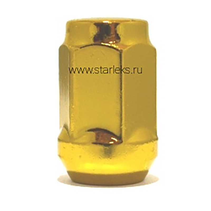 Гайка колеса M12x1.25 Конус h-35мм закрытая, Золотой хром, Ключ 19, Арт. 801444HT/GD