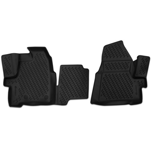 Коврики в салон Ford Tourneo Custom 2012-2018, полиуретан 3D Element, Черный, 1+2 места Арт. CARFRD00019K
