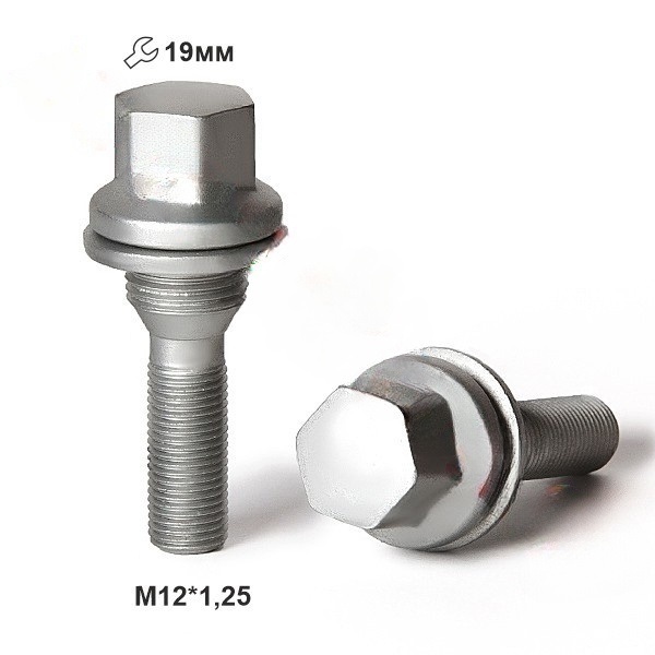 Болт колёсный M12x1.25 Прессшайба L-33мм Цинк, Ключ 19, Арт. P972130D