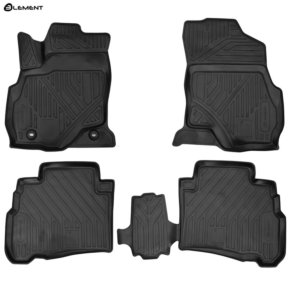 Коврики в салон Toyota Fortuner  2015-2020, полиуретан 3D Element, Черный, Арт. ELEMENT3D048155210k