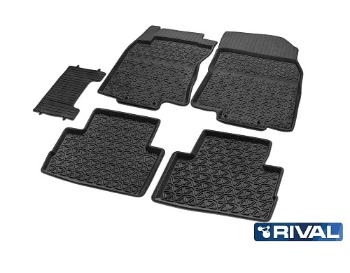 Коврики в салон Nissan Qashqai (J11) 2017-2022 FL, полиуретан Rival, Черный, подходит на а\м после 2015 г.в., сборка РФ Арт. 64105001