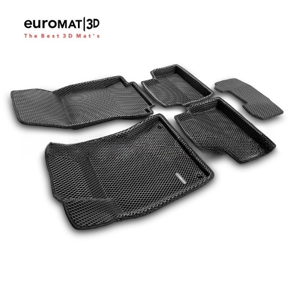 Коврики в салон Mercedes A (V177) 2018-2022 седан, 3D EVA Euromat, Черный, Арт. EM3DEVA003510