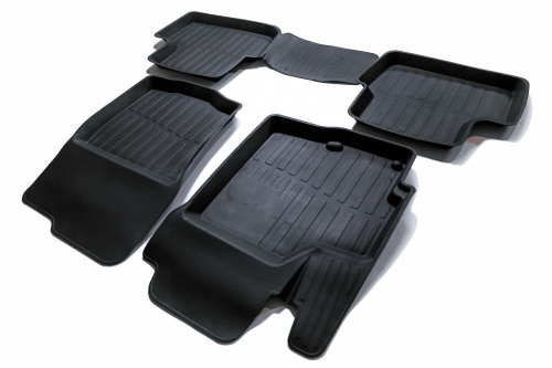 Коврики в салон Mitsubishi Lancer 10 2007-2010 Седан, резина 3D SRTK Premium, Черный, Арт. PR.MIT.LAN.07G.02x26