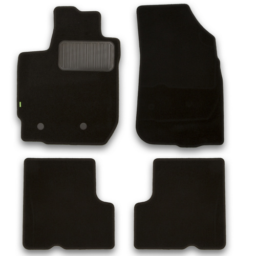 Коврики в салон Nissan Terrano (D10) 2014-2022, ткань Klever standart, Черный, с ручкой для дистанционного открытия лючка бензобака Арт. KLEVER0236570