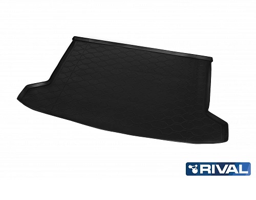 Коврик в багажник Kia Rio X-line 2017-2020, полиуретан Rival, Черный, Арт. 12803009
