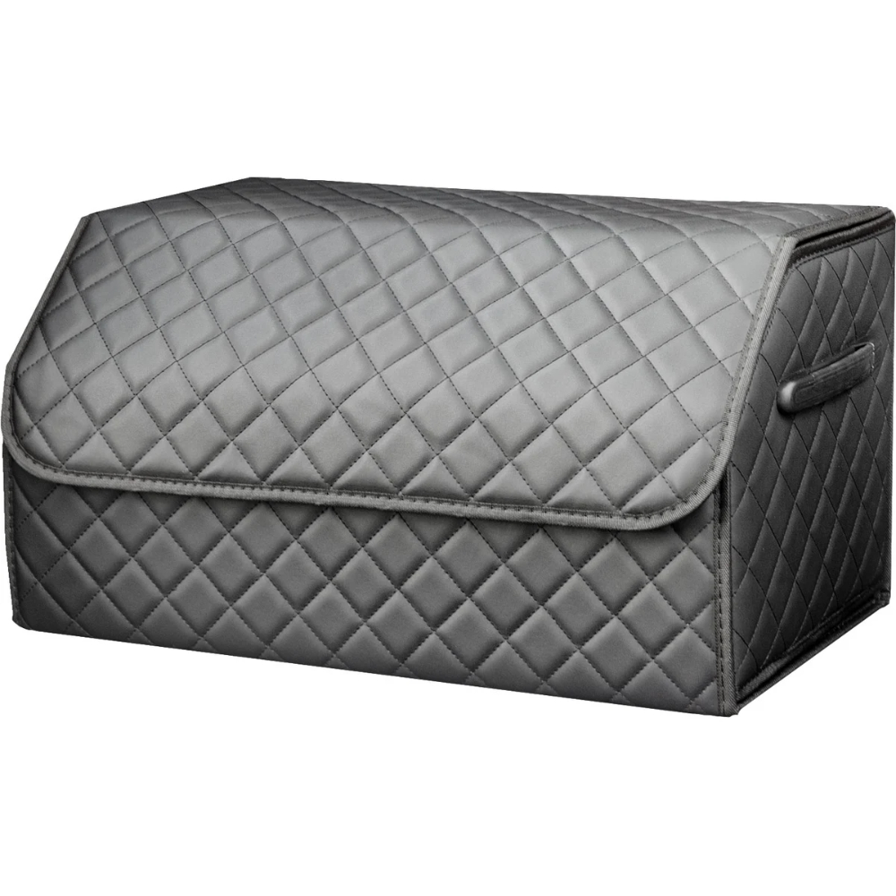 Органайзер в багажник из экокожа, серый+серый с липучкой, (70x30x30см) арт. 01960