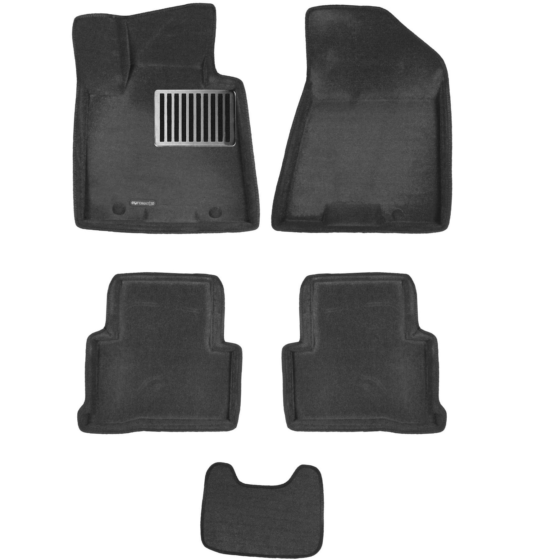 Коврики в салон Hyundai Tucson (TL) 2015-2019, 3D ткань Euromat LUX, Серый, Арт. EM3D-002927G