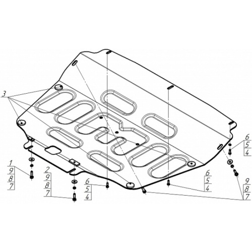 Защита картера двигателя, КПП Chery Tiggo 4 2018-2023 FL1 V- 1.5,2.0;FWD; 4WD Арт. 349001