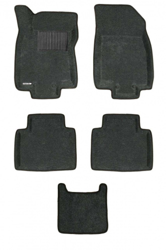 Коврики в салон Nissan X-Trail (T32) 2013-2019, 3D ткань Euromat Business, Серый, Арт. EMC3D003724G