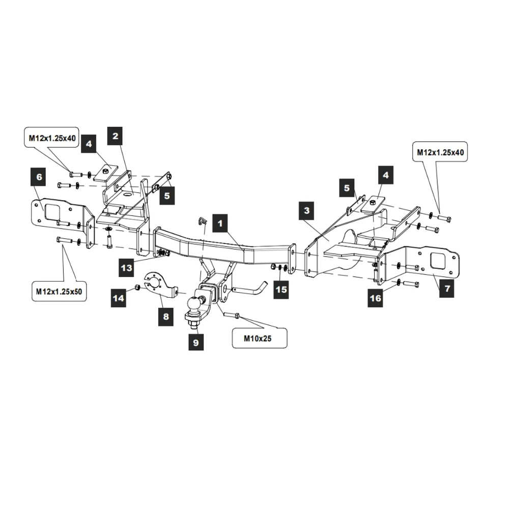 Фаркоп EXEED VX 2021-2024 E с антистуком TOWRUS Арт. 289237