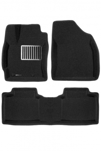 Коврики в салон Toyota Corolla (E160/E170) 2012-2016 Универсал, 3D ткань Euromat LUX, Черный, Арт. EM3D005128