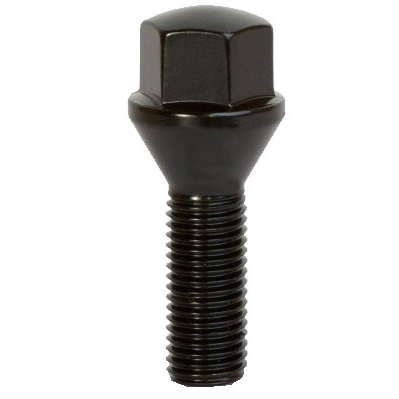 Болт колёсный M12x1.5 Конус L-28мм Черный цинк, Ключ 17, Арт. 3075110LBA
