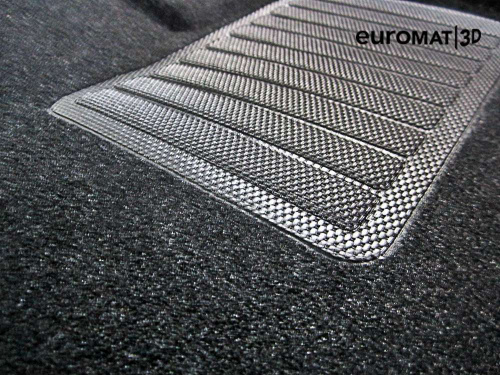 Коврики в салон Audi Q7 (4L) 2005-2009, 3D ткань Euromat Business, Черный, 3 ряда Арт. EMC3D0011051