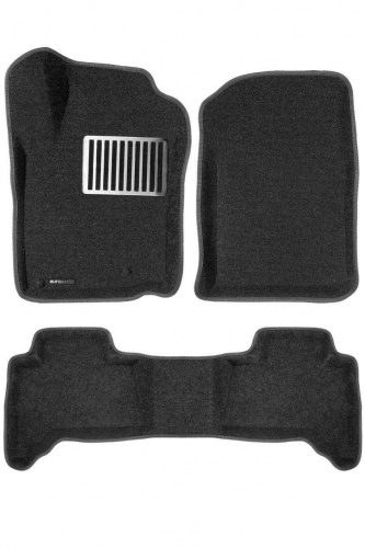 Коврики в салон Toyota Land Cruiser Prado (J150) 2009-2013 5 дв., 3D ткань Euromat LUX, Черный, Арт. EM3D-005115