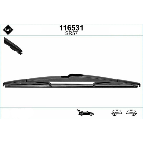 Щётка задняя SWF Das Original Rear 531 345мм арт. 116531