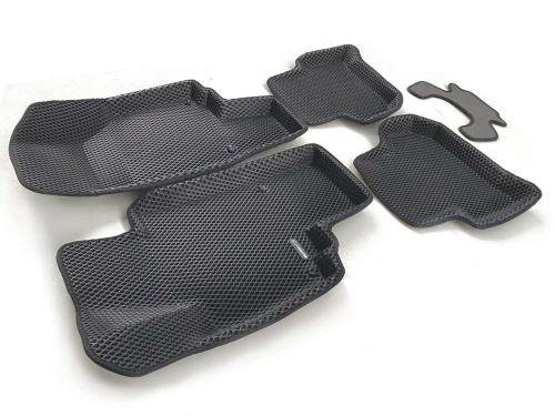 Коврики в салон Skoda Yeti  2009-2014, 3D EVA Euromat, Черный, Арт. EM3DEVA004511
