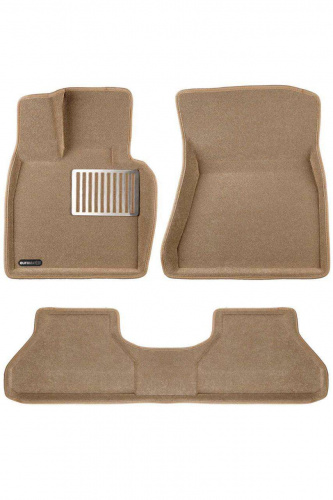 Коврики в салон BMW X5 (E70) 2006-2010, 3D ткань Euromat LUX, Бежевый, Арт. EM3D001212T