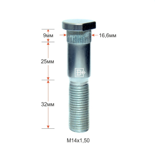 Шпилька забив. CRP166Dspacer M14X1,50X57мм УАЗ удлиненная