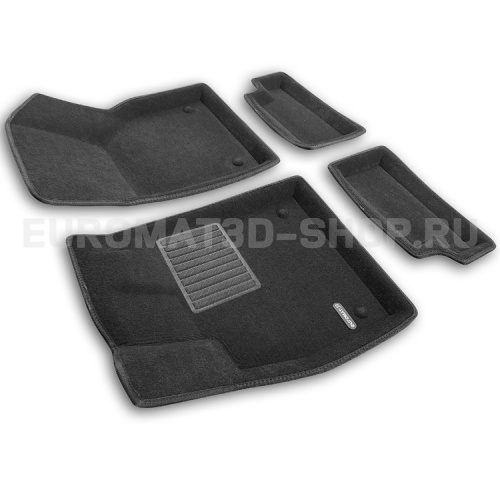 Коврики в салон Audi TT (8S) 2014-2019, 3D ткань Euromat Business, Черный, Арт. EMC3D001106
