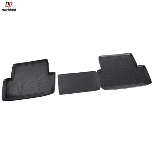 Коврики в салон Nissan Qashqai +2 (J10) 2008-2010, полиуретан Norplast, Черный, задние Арт. npl-po-61-63