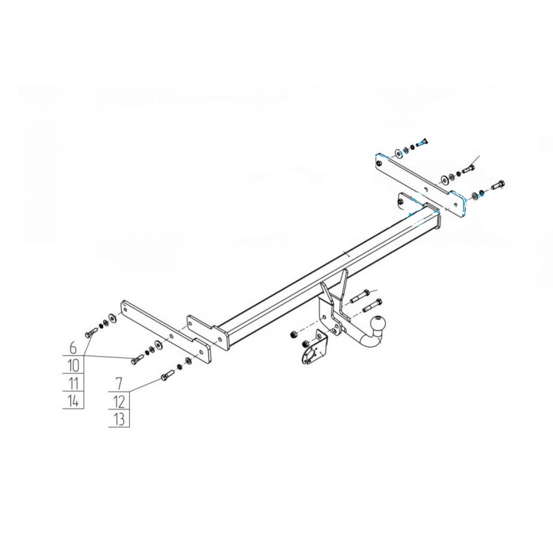 Фаркоп Volkswagen Passat (B8) 2014-2020 Седан AVTOS Арт. VW 38