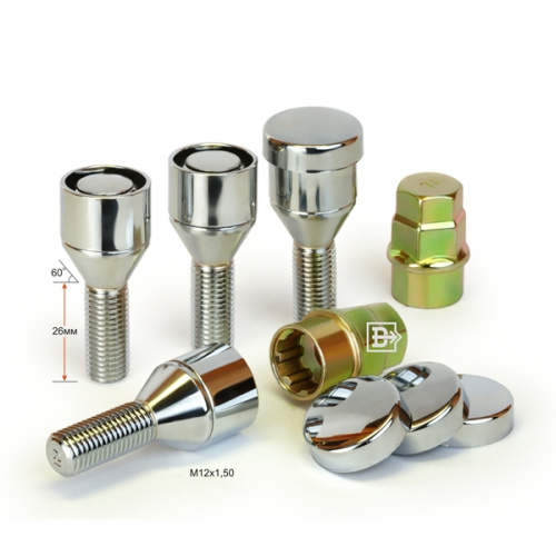Секретные болты M12x1.5 Конус L-26мм Хром, Ключ 17-19, Арт. 375103X2