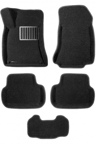 Коврики в салон Mercedes A (W176) 2012-2015, 3D ткань Euromat LUX, Черный, Арт. EM3D003516