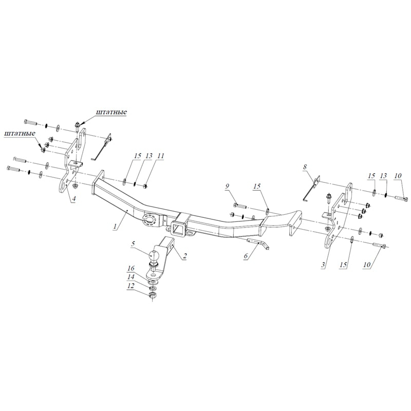Фаркоп Mitsubishi Pajero Sport II 2008-2013 (E с антистуком) БИЗОН Арт. FA1005EAK