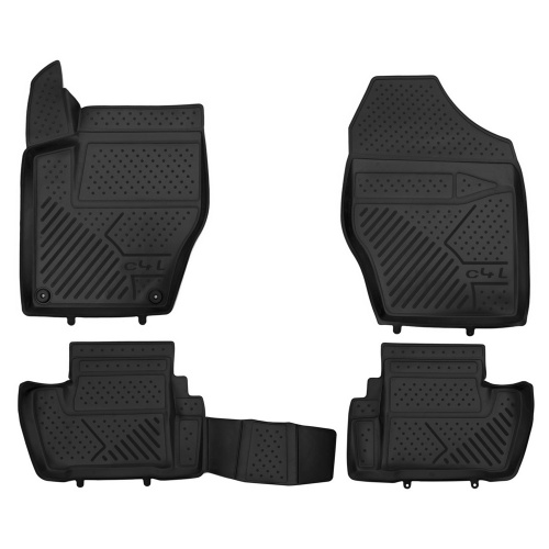 Коврики в салон Citroen C4 Aircross 2012-2017, полиуретан 3D Element, Черный, Арт. C000000186.01