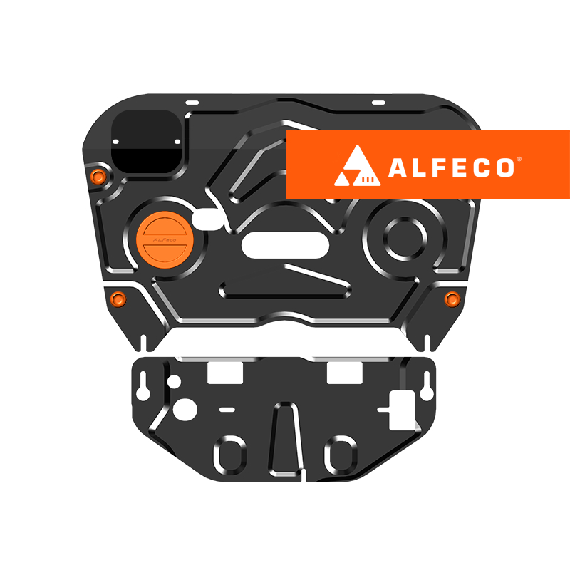 Защита картера двигателя, КПП Toyota Crown (S235) 2022- V - 2.4 Hybrid 4WD; левый руль, рынок Китая (2 части) Арт. ALF24166ST