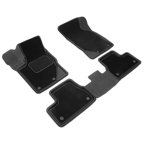 Коврики в салон Datsun Mi-Do 2013-2021, комбинированные 3D Rezkon "Transformer", Черный, Арт. 3025040100