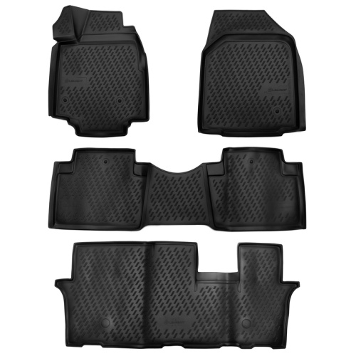Коврики в салон Honda Pilot  2011-2015 FL, полиуретан 3D Element, Черный, Арт. CARHND00007